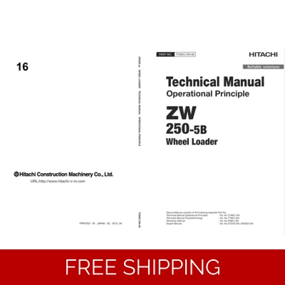 HITACHI ZW250-5B WHEEL LOADER TECHNICAL MANUALS